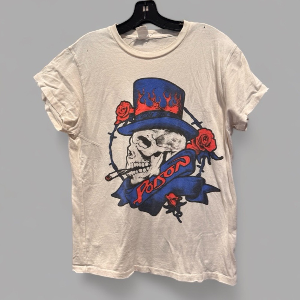 MadeWorn Cream Tee with Blue and Red Graphic